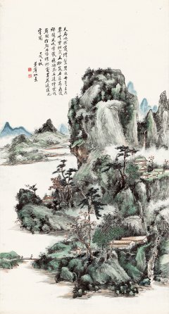 山水图  （纸本80.4x149.6 黄宾虹 )